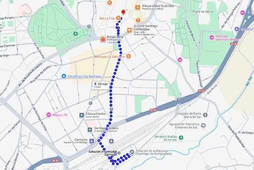 Mapa cómo llegar a la sede institucional de la UIE en Santiago de Compostela